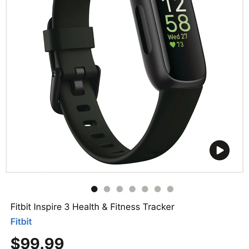 Fitbit inspire HR. Black two sized bands